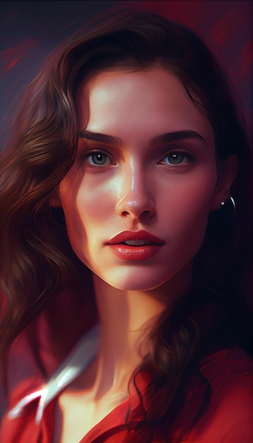 Young adult beauty portrait of a caucasian woman generative AI