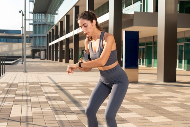 Young adult doing outdoor fitness