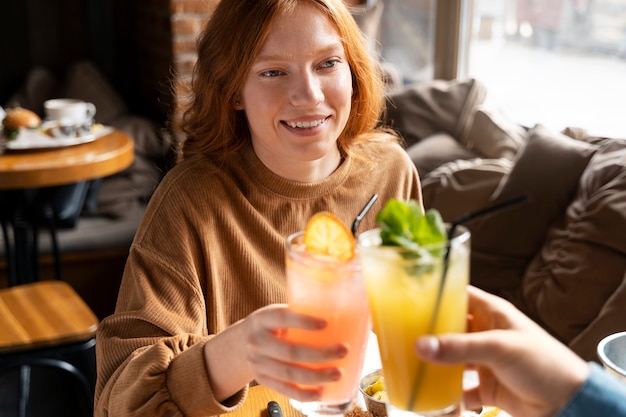 Young adult enjoying food