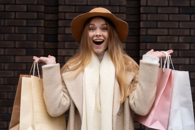 Young adult shopping in the city