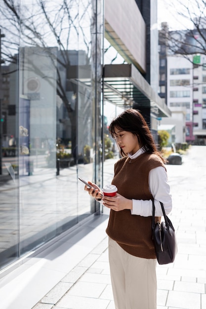 Free photo young adult on tokyo streets