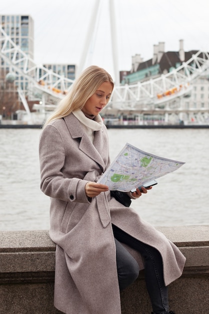 Young adult traveling in london