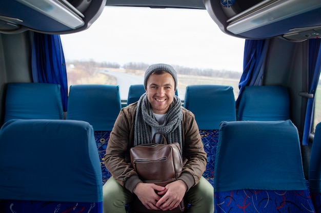 Free photo young adult travelling in winter time