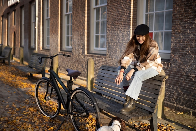 young adult using sustainable mobility