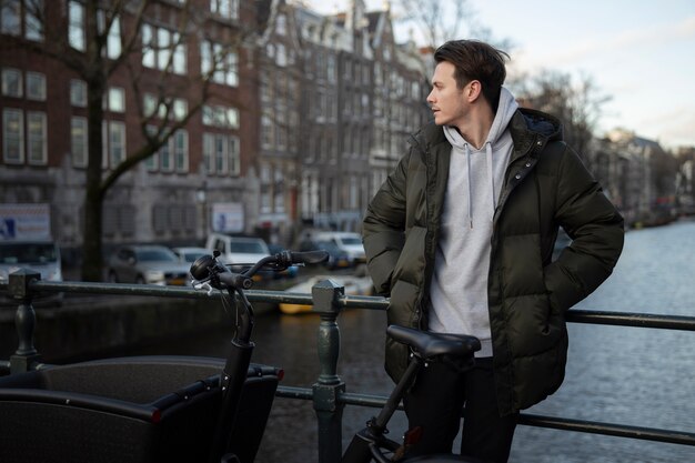 young adult using sustainable mobility