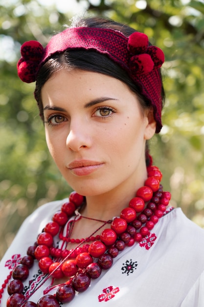 Free photo young adult wearing folk dance costume