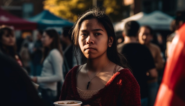 Free photo young adults enjoying coffee indoors with elegance generative ai