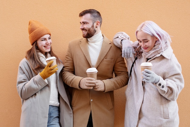 Young adults having fun together