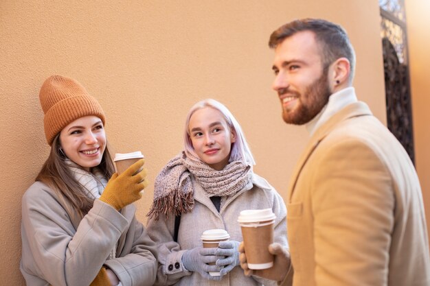 Young adults having fun together