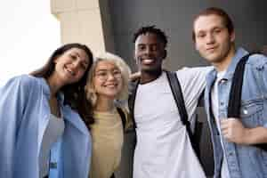 Free photo young adults meeting up to study