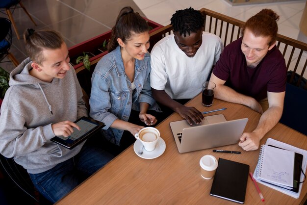 young adults meeting up to study