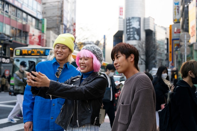 Young adults on tokyo streets