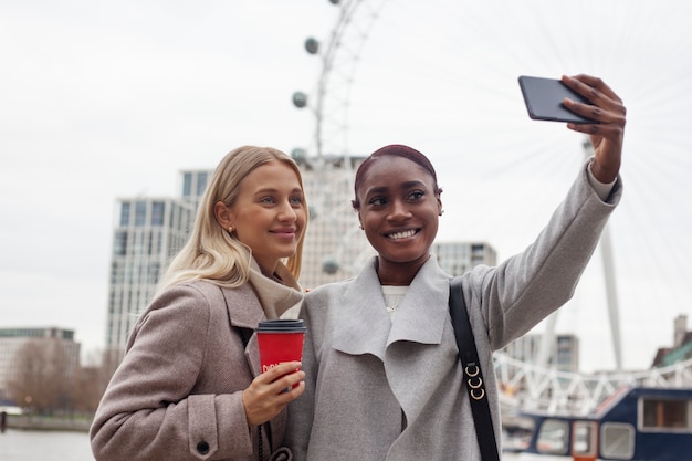 Young adults traveling in london