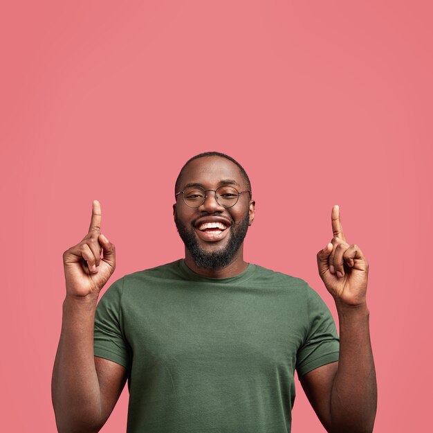 Young African-American man in casual T-shirt