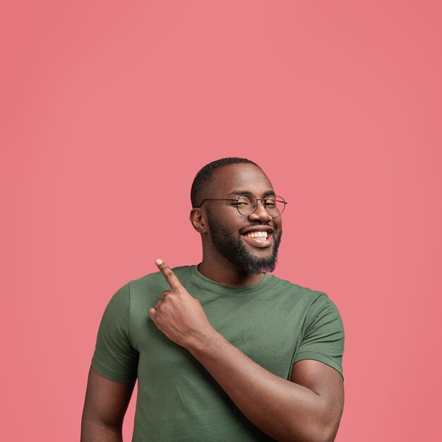 Young African-American man in casual T-shirt