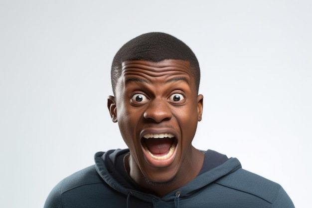 young african american man happy and surprised expression