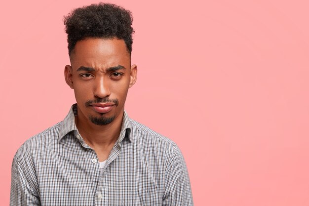 Young African-American man with striped shirt