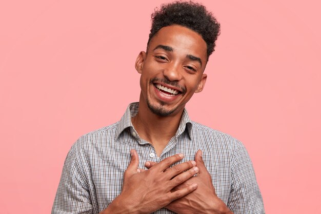 Young African-American man with striped shirt