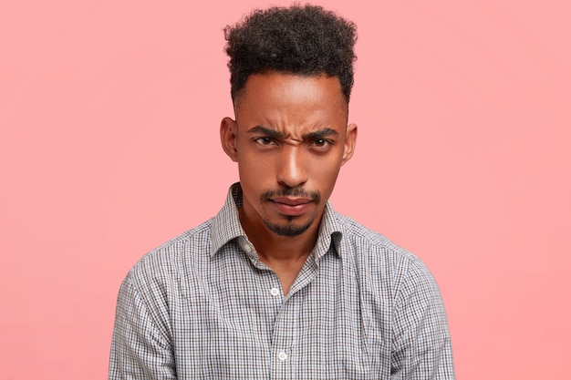 Young African-American man with striped shirt