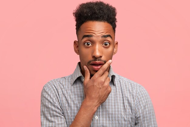 Young African-American man with striped shirt