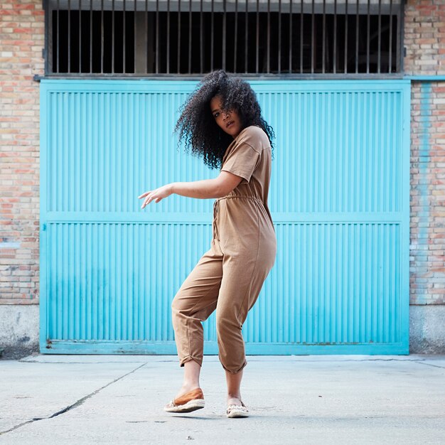 young african american woman dancing