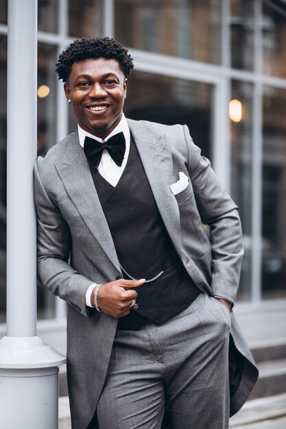 Young african businessman in classy suit
