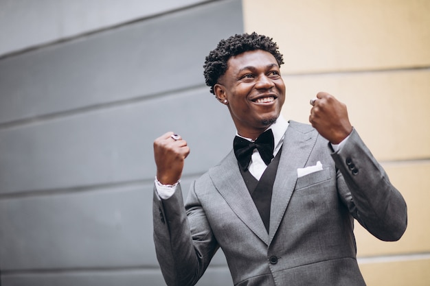 Young african businessman in classy suit