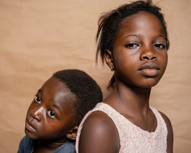 Young african siblings