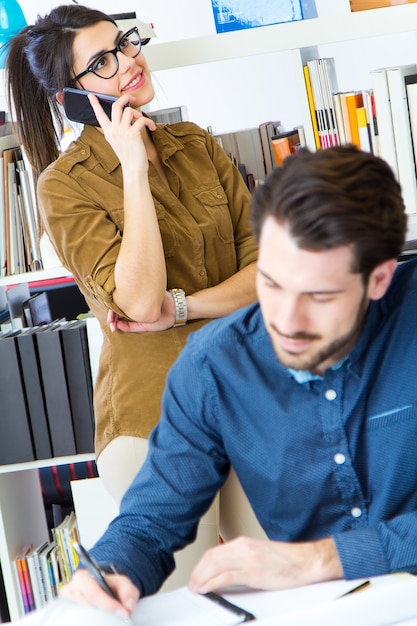 young architect team working at office