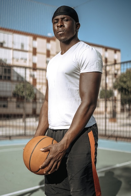 Young athlete male posing summer tracksuit healthy style