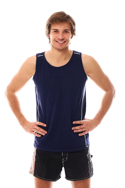 Free photo young athletic man with sportswear