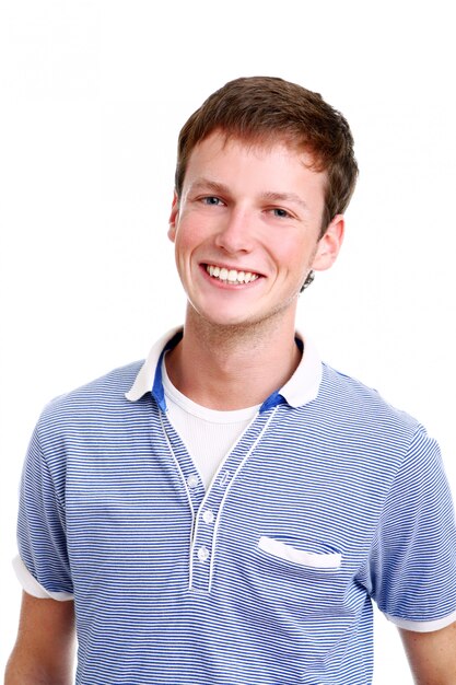 Young and attractive boy on white