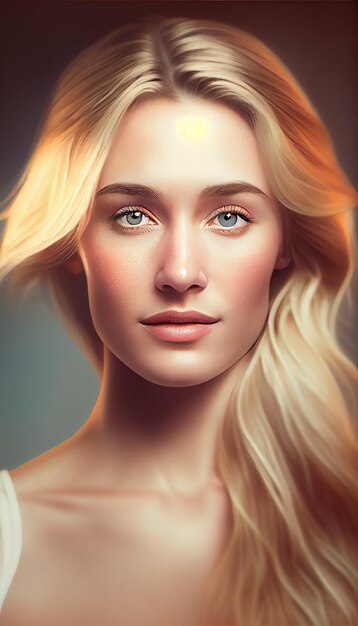 Young beautiful blonde woman with fresh sensuality generative AI