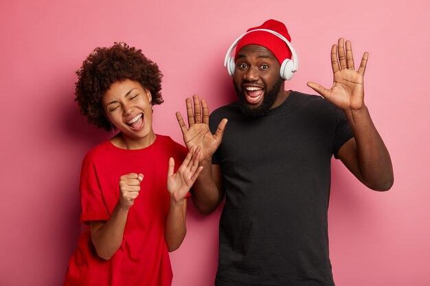 Young beautiful couple having a great time