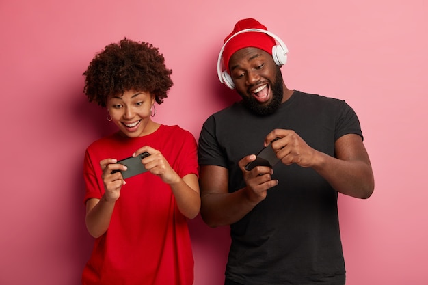 Young beautiful couple having a great time