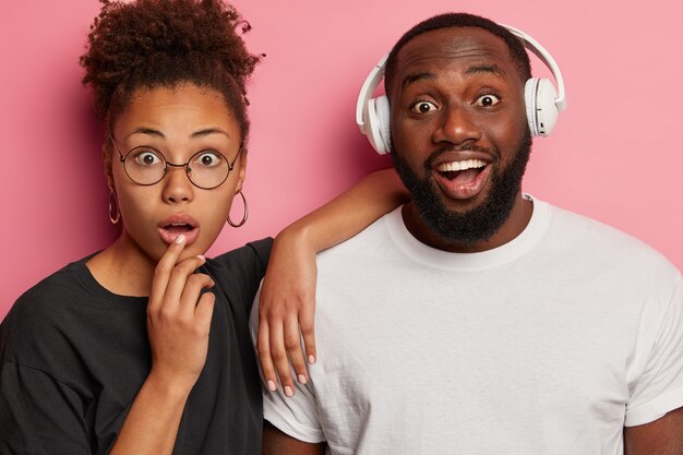 Young beautiful couple having a great time