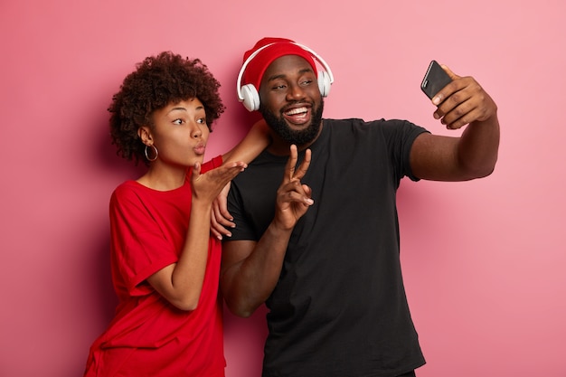 Young beautiful couple having a great time