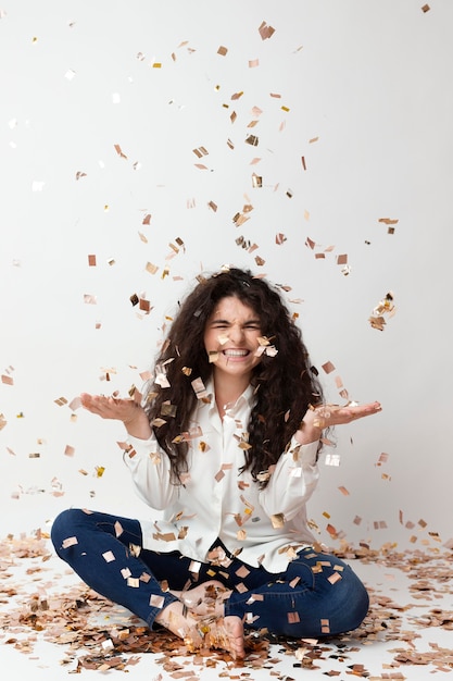 Young beautiful woman celebrating life