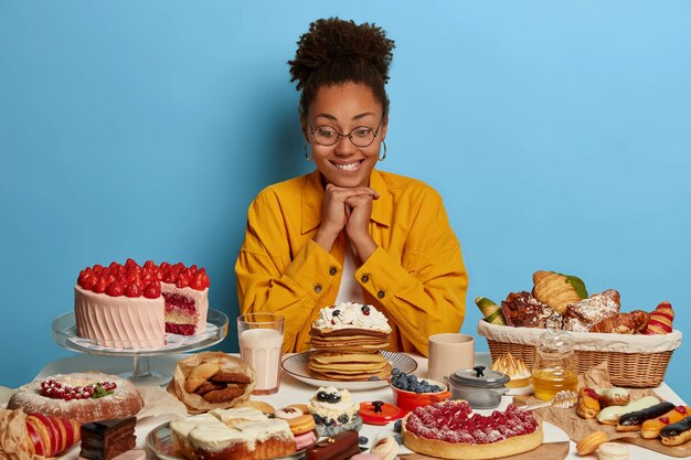 Young beautiful woman enjoying a wholesome dinner