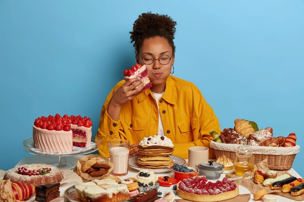 Young beautiful woman enjoying a wholesome dinner