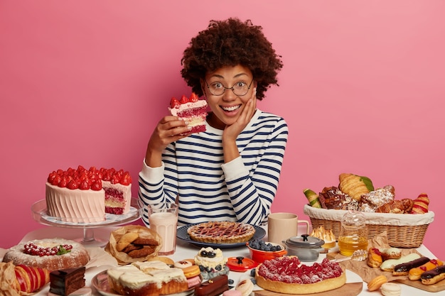 Young beautiful woman enjoying a wholesome dinner