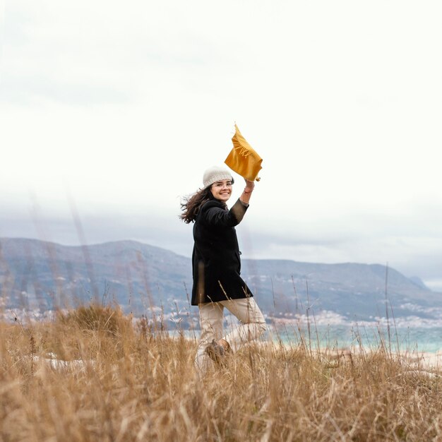 Young beautiful woman in nature