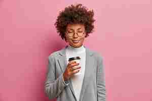 Free photo young beautiful woman with curly hair isolated