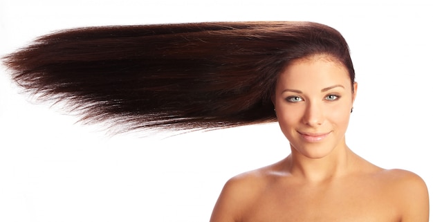 Young and beautiful woman with long hairs