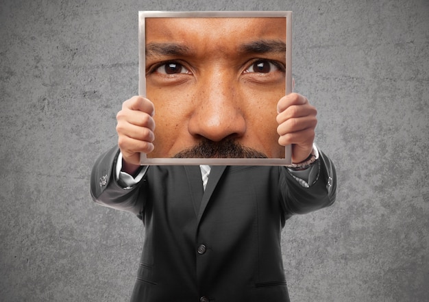 young black man close up
