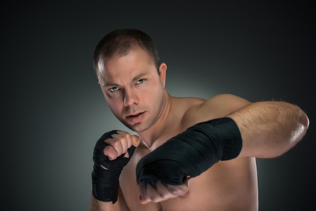 Young boxer boxing