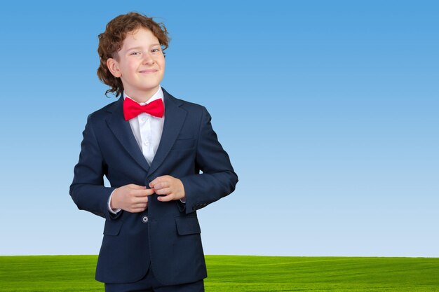 Young boy in tuxedo