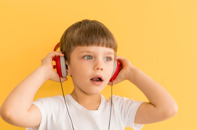 Young boy with headphones