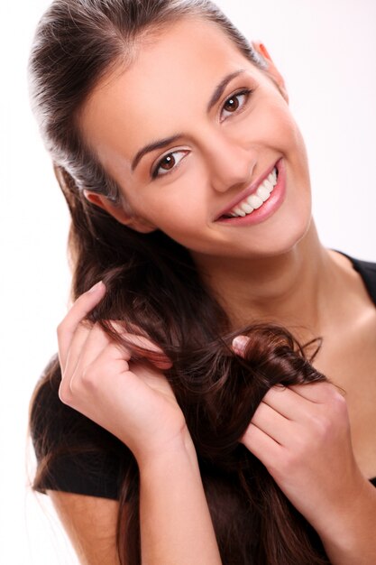 Young brunette woman portrait