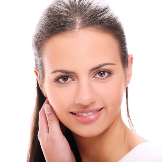 Young brunette woman posing